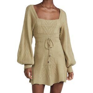 Free People Olive Knit Mini Dress